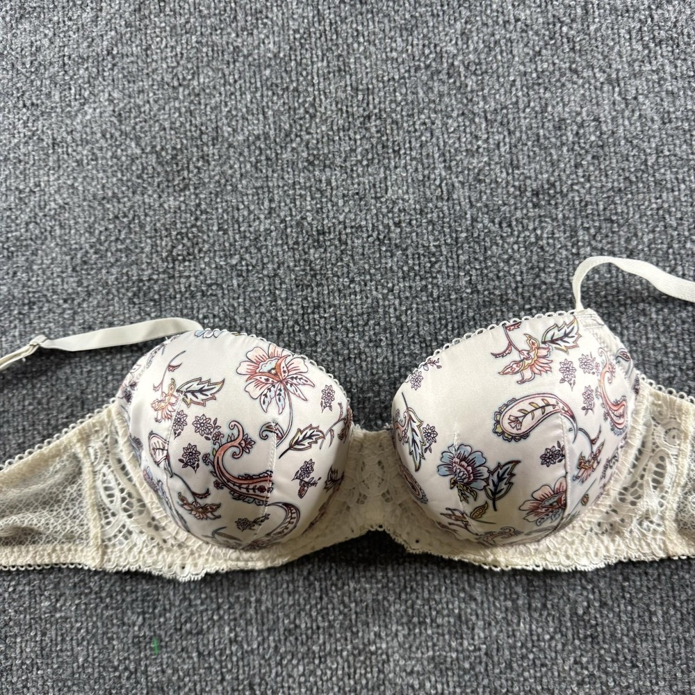Victoria's Secret Bra Womens 34DD White Paisley Dream Angels Lace Underwire